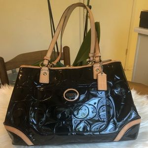 Coach Peyton Embossed Patent Framed Shopper